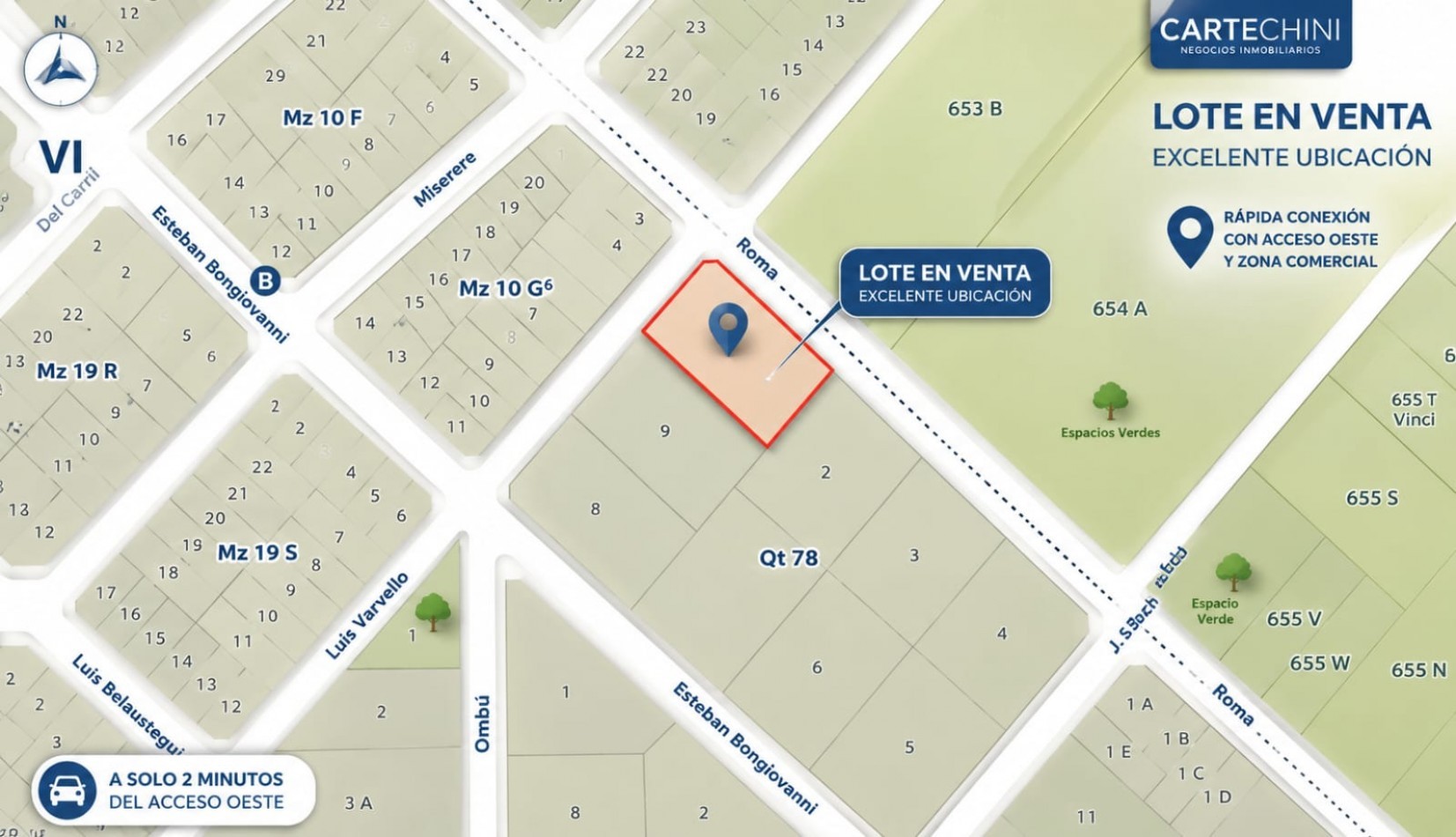 Lote terreno venta 1500m2 Paso del Rey