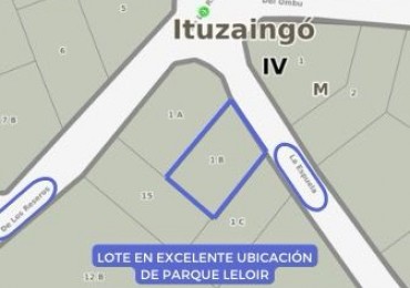 LOTE DE 912M2 EN PARQUE LELOIR 