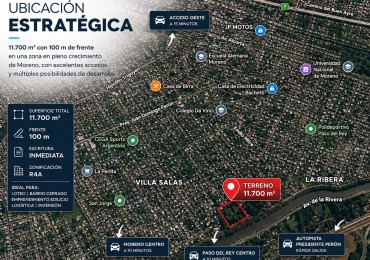 LOTE TERRENO VENTA 11.700 m² MORENO -  LOTEO LOGISTICA BARRIO CERRADO